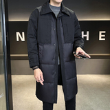 店主风2024白鸭绒男士中长款时尚保暖翻领羽绒服YR8106-P245，男装羽绒服，电商D240-242