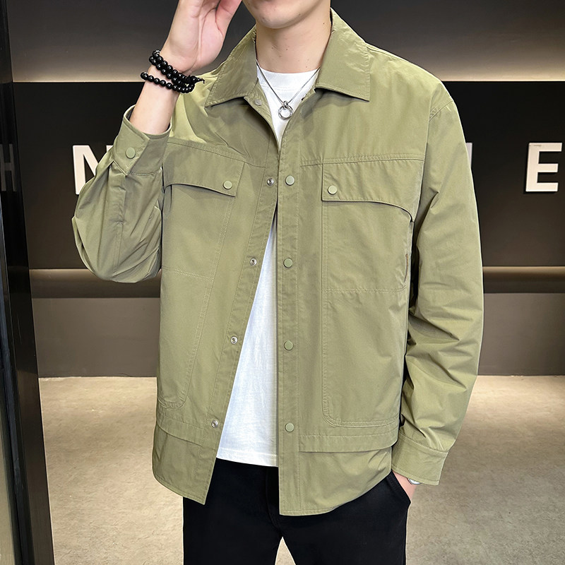 店主风2025春季新款潮牌外套衬衫领帅气男夹克JK9217-P90控129,男装夹克,电商D240-242