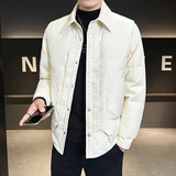 店主风2025年翻领真两件潮流羽短款羽绒服YR8107-P245，男装羽绒服，电商D240-242