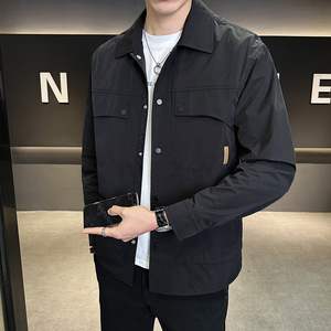 店主风2025春季新款潮牌外套衬衫领帅气男夹克JK9217-P90控129
