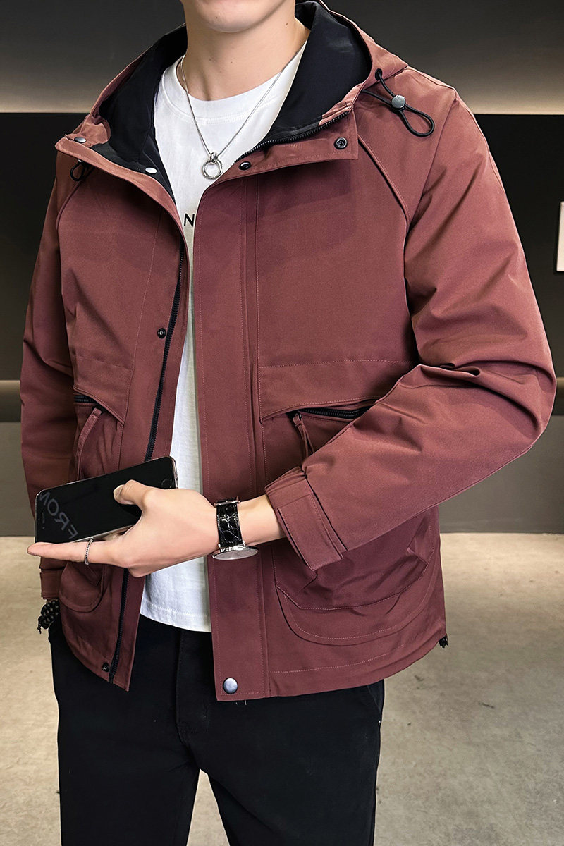 店主风2025年春季新款潮牌工装连帽外套男夹克JK9205-P90控129,男装夹克,电商D240-242