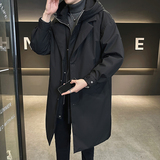 店主风新款白鸭绒男士假两件中长款保暖风衣羽绒服YR8089-P300，男装羽绒服，电商D240-242