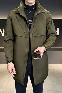 店主风 白鸭绒男士假两件中长款保暖风衣羽绒服YR8105-P220图片