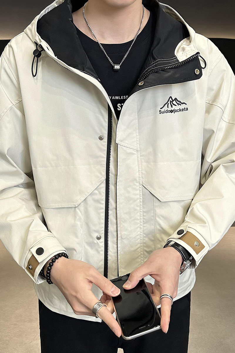 聚酯纤维2023新款冲锋衣机能工装高级感衣服夹克JK9171-P125,男装夹克,电商D240-242