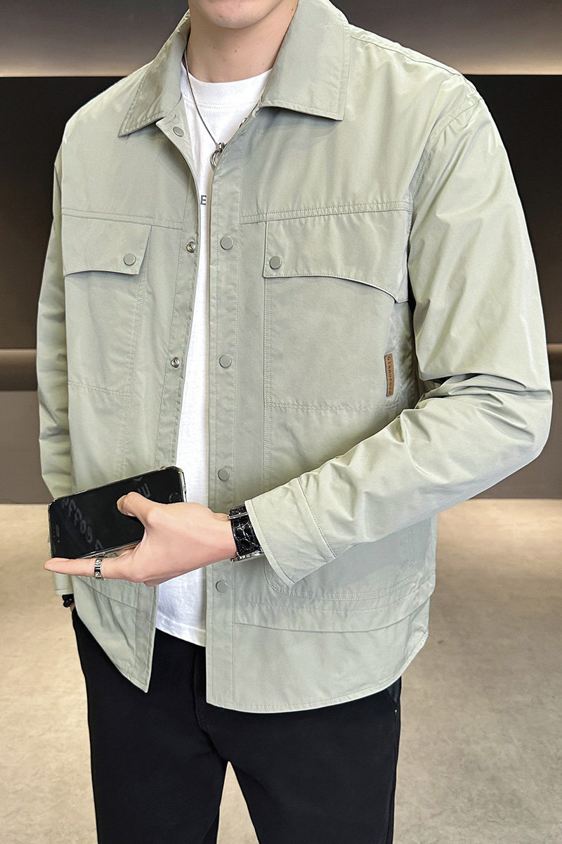 店主风2025春季新款潮牌外套衬衫领帅气男夹克JK9217-P90控129,男装夹克,电商D240-242