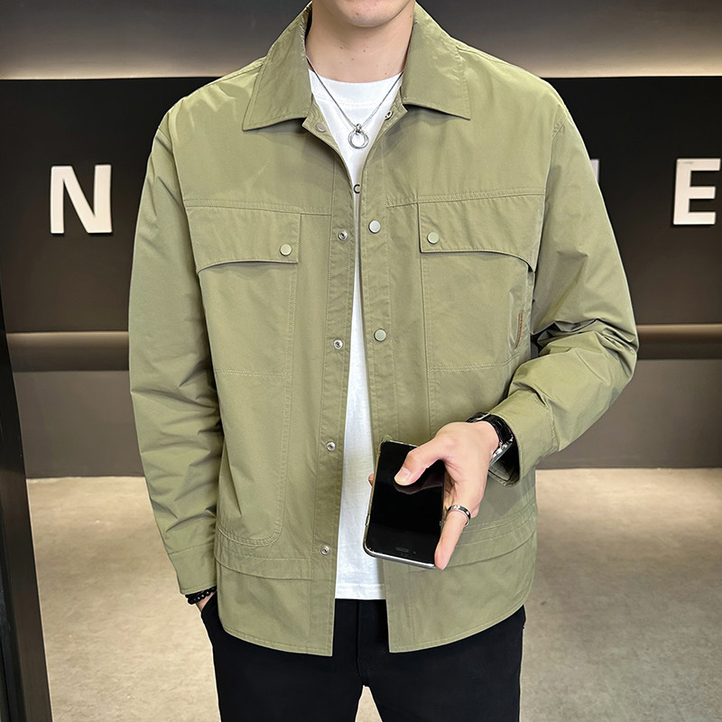 店主风2025春季新款潮牌外套衬衫领帅气男夹克JK9217-P90控129,男装夹克,电商D240-242