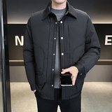 店主风2025年翻领真两件潮流羽短款羽绒服YR8107-P245，男装羽绒服，电商D240-242