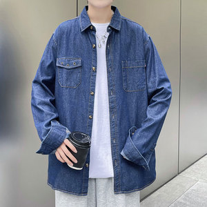 衬衫男春季新款港风宽松牛仔衬衣外套CS917-P48图片