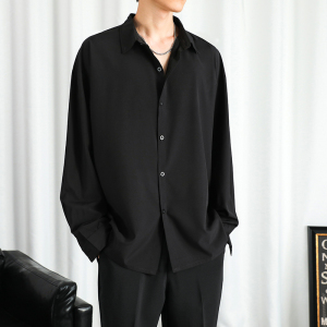 衬衫男夏季新款港风宽松冰丝坠感长袖衬衣CY008-P30图片