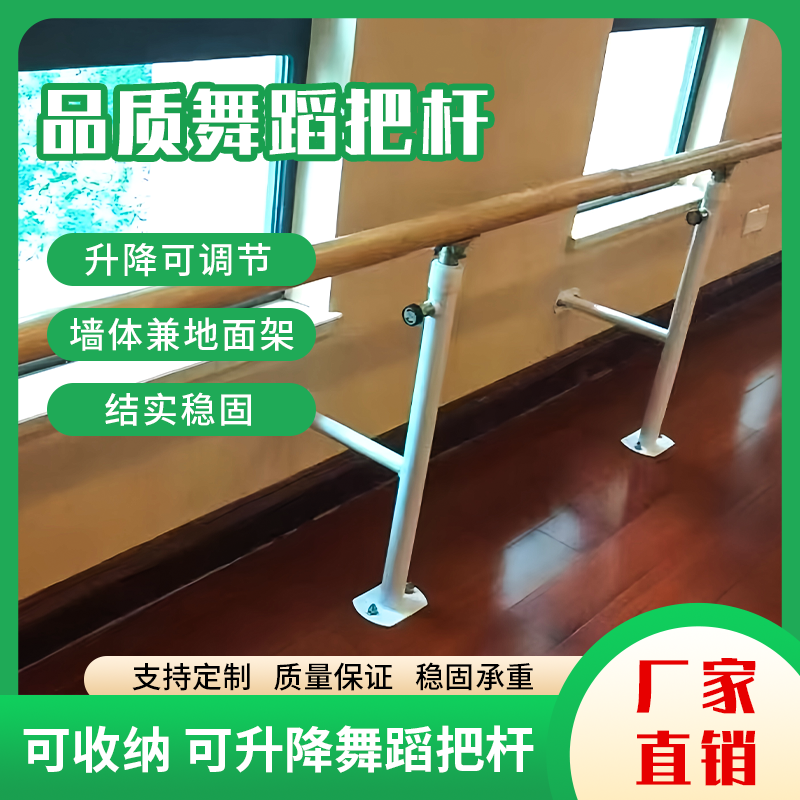 舞蹈把杆固定升降落地兼壁挂单双舞蹈教室练功压腿杆健身器材扶手