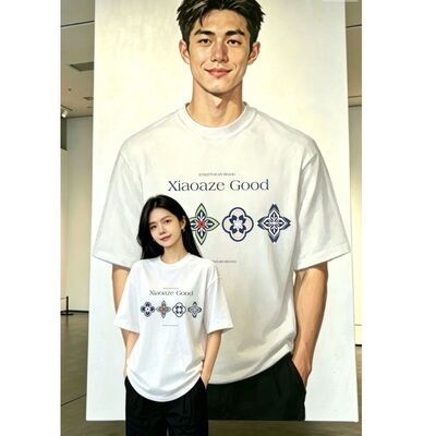 港风小众复古潮牌街头印花短袖T恤男女夏季纯棉重磅宽松上衣半袖