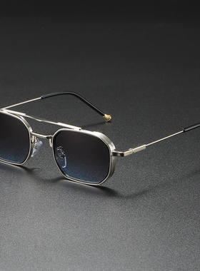 2025新款时尚复古方框墨镜网红打卡拍照遮阳防晒太阳镜黑色遮阳镜