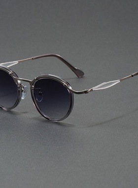 2025新款高级感小众磨砂黑玳瑁色圆框眼镜日系纯钛复古大脸镜架