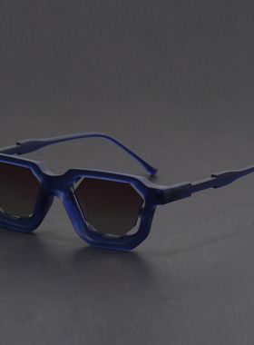 2025新款时尚撞色方框墨镜网红打卡拍照遮阳防晒太阳镜黑色遮阳镜