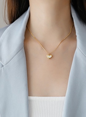 时尚简约温柔贝壳女毛衣链ins