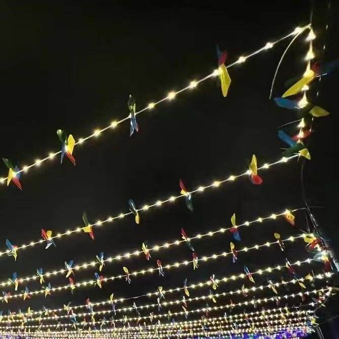 LED风车灯串满天星庭院广场民宿装饰灯串防水节日氛围灯皮线亮化