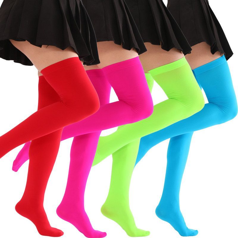 学生丝袜袜长筒平板71cm彩色舞蹈