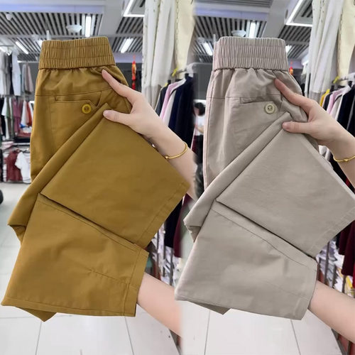 纯棉九分哈伦裤女2025夏季薄款