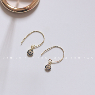 复古925纯银土耳其恶魔之眼耳环2024新款 潮小众耳坠小巧耳饰14k金