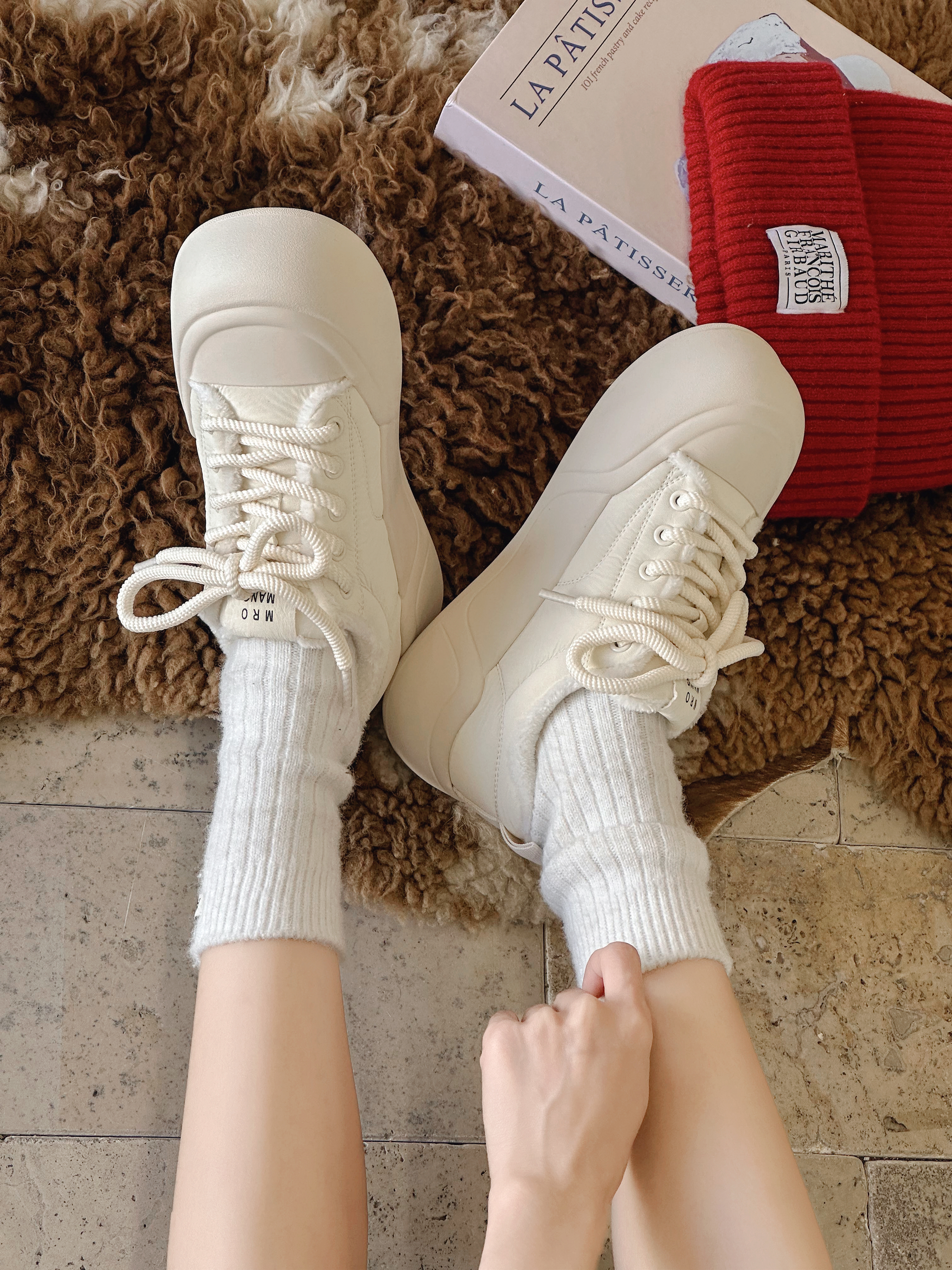 真皮厚底加绒板鞋女2025冬季新款百搭休闲运动鞋保暖棉鞋128