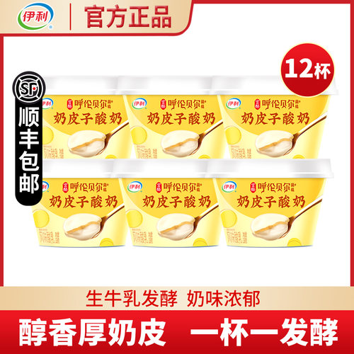 伊利宫酪奶皮子酸奶138g*12杯