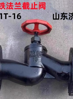 J41T-16铸铁法兰截止阀黑色铸铁阀门锅炉蒸汽截止阀消防阀门管道