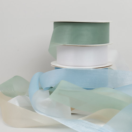 2.5cm新款雪纱丝带牛奶雪纱缎带手捧花彩带手工DIY蝴蝶结鲜花绑带