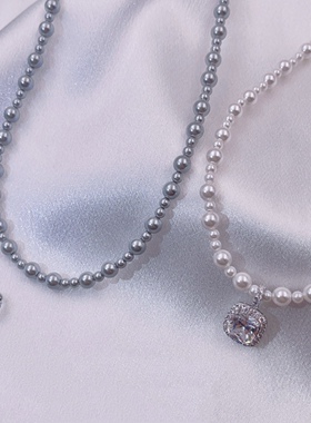 曼塔玫瑰紫大小施家珍珠项链