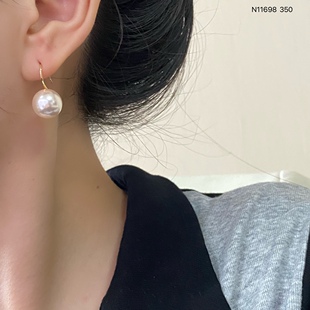 欧比雅比珍珠耳钉轻奢高级感名媛风耳环法式高跟鞋耳饰女通勤耳钩