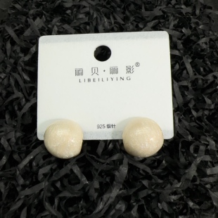 丽贝丽影 丽银新品韩国珐琅滴釉圆球豆豆耳钉法式复古高级感耳环
