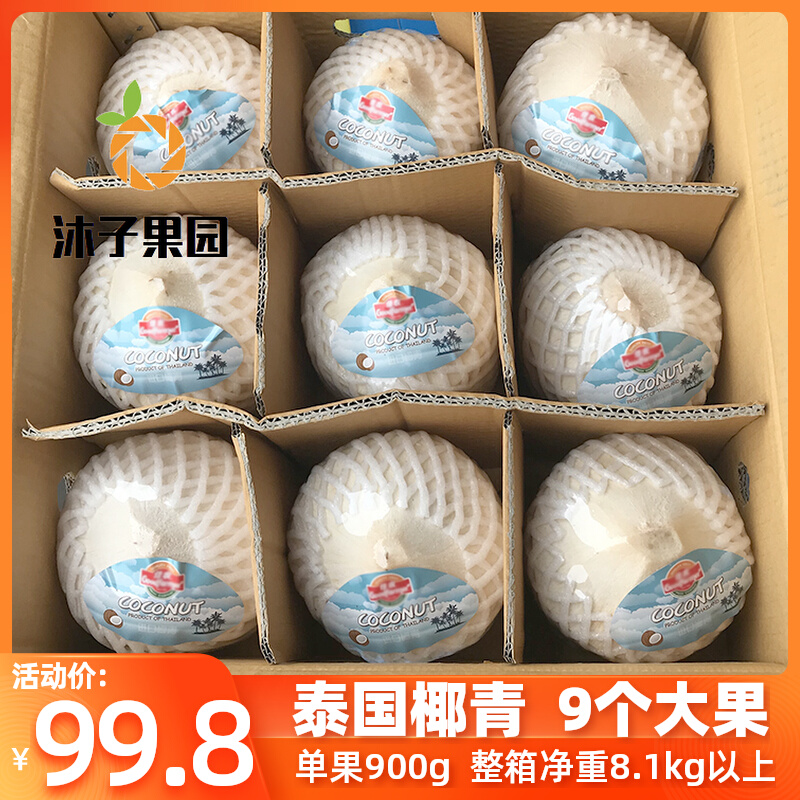 大果900g泰国椰青9颗 佳农奶香椰品牌随机新鲜椰子孕妇水果香水椰