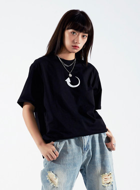 LOADINGFILES 张颜齐同款春夏基础短袖T恤男黑白百搭圆领宽松上衣