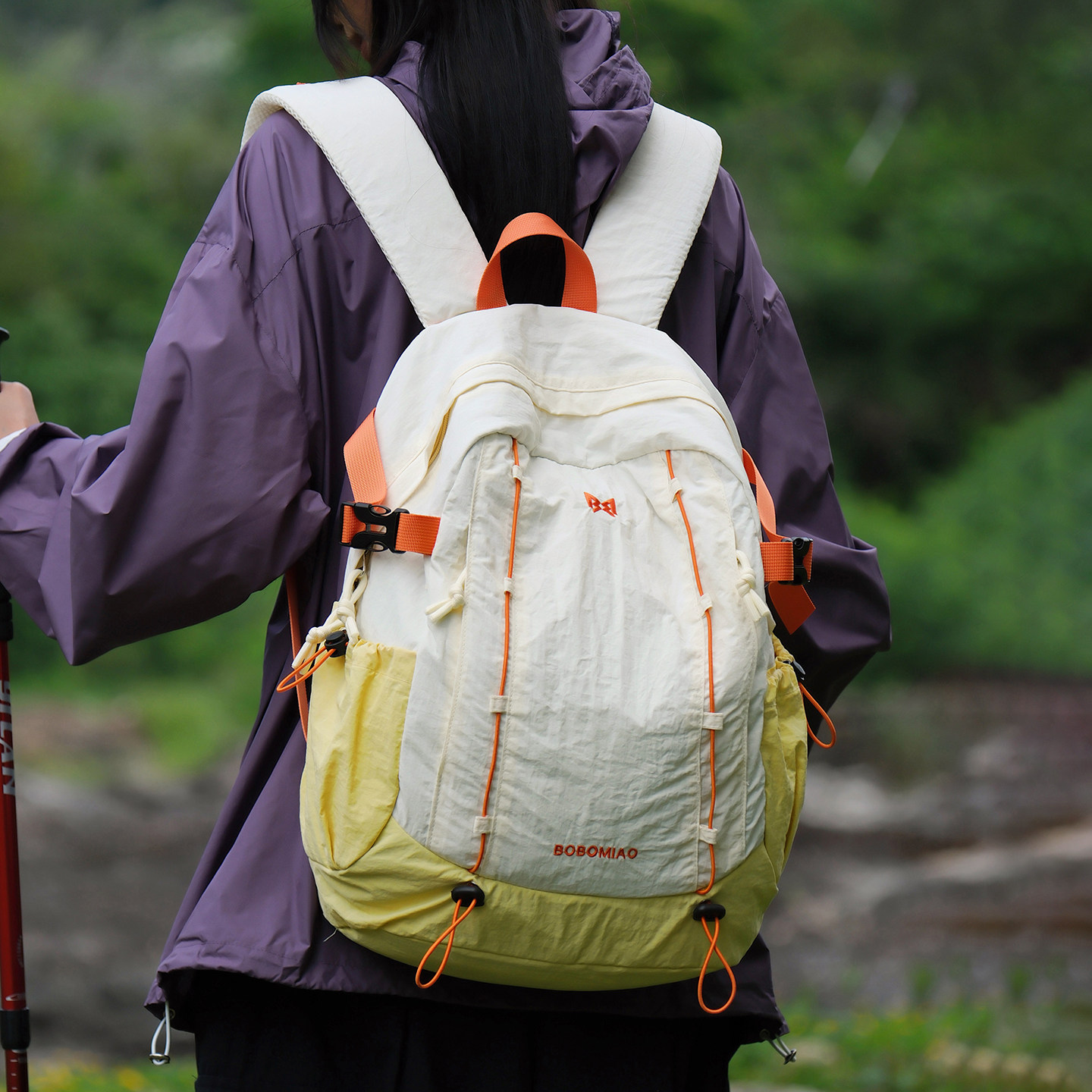 户外机能撞色双肩包男女登山背包