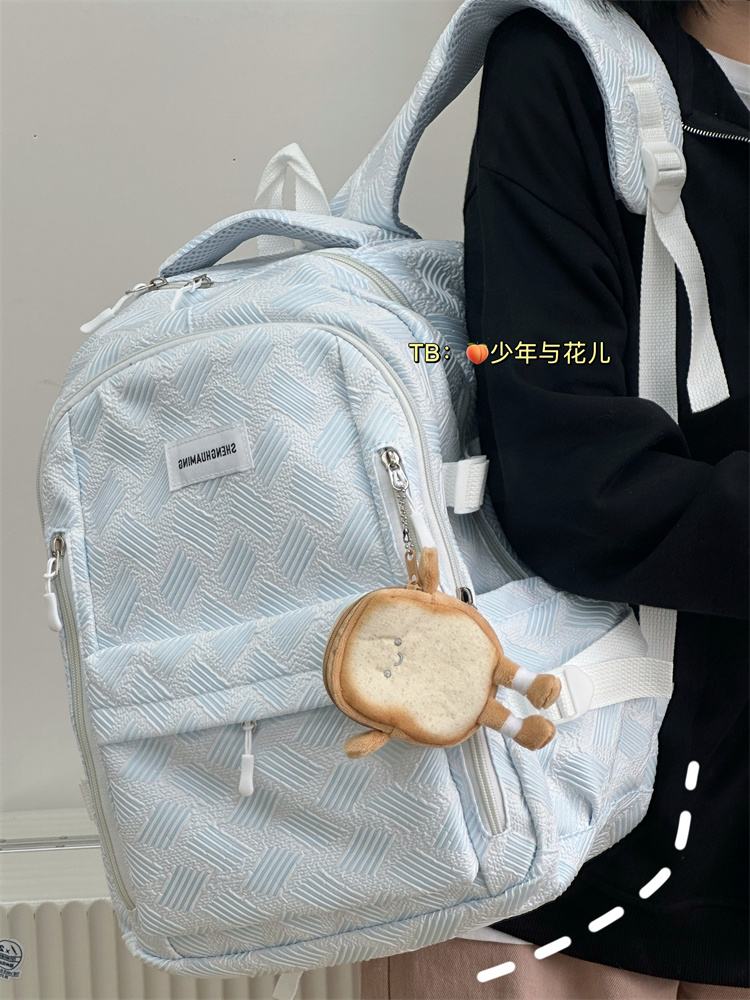 书包女大学生韩版ins夏季大容量高中学生浅色系双肩包新款背包