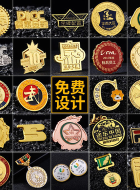 纪念章胸章定制logo服务之星勋章别针式金属徽章定做荣誉销冠奖章