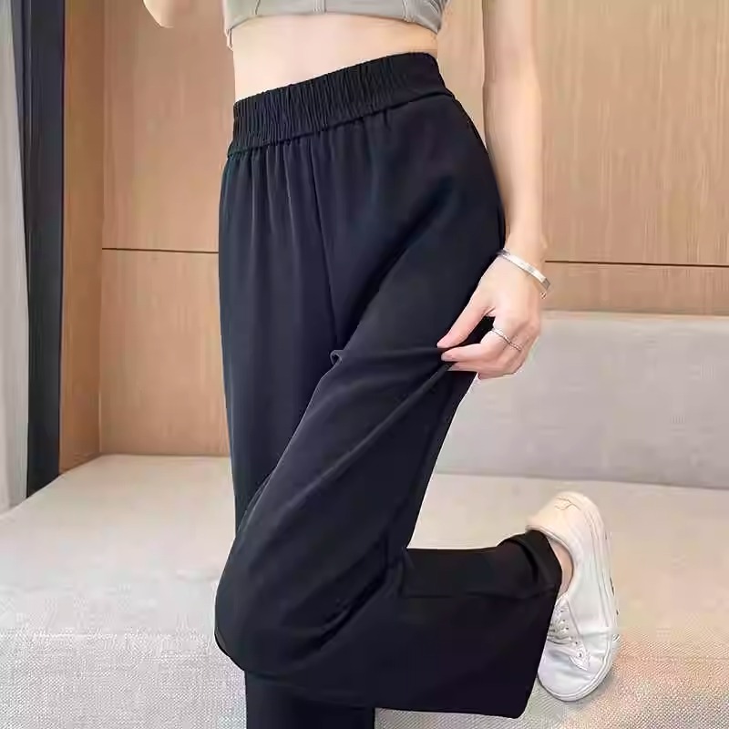清仓捡漏～冰丝防晒阔腿裤女夏季薄款直筒裤高腰垂感窄版休闲裤子