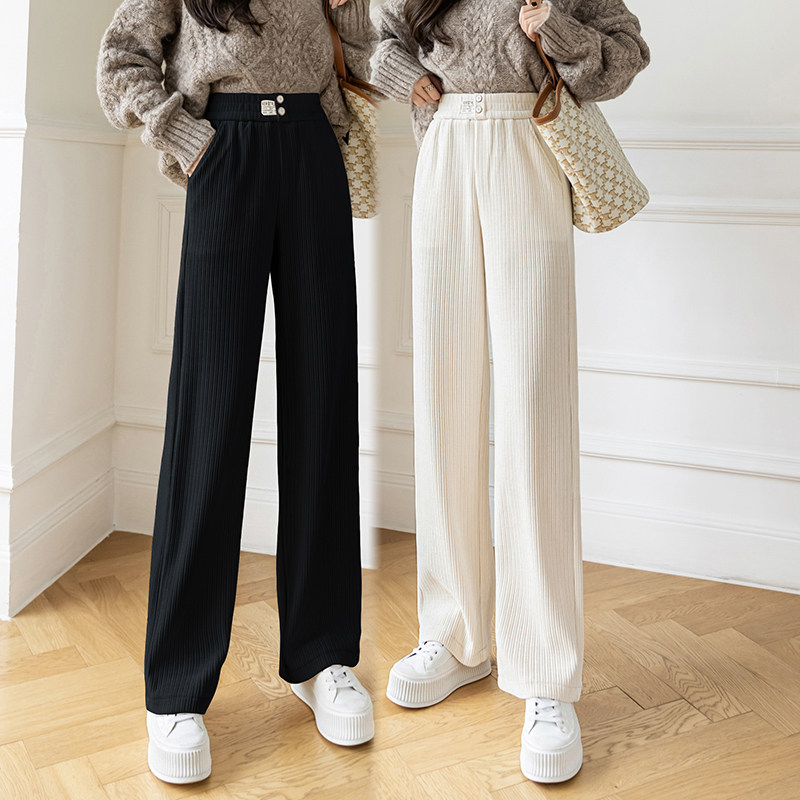 清仓捡漏～雪尼尔阔腿裤女春秋薄款冬季加绒高腰显瘦灯芯绒裤子潮,女装/女士精品,卫裤,淘宝优惠券,粉丝福利购,淘宝优惠卷