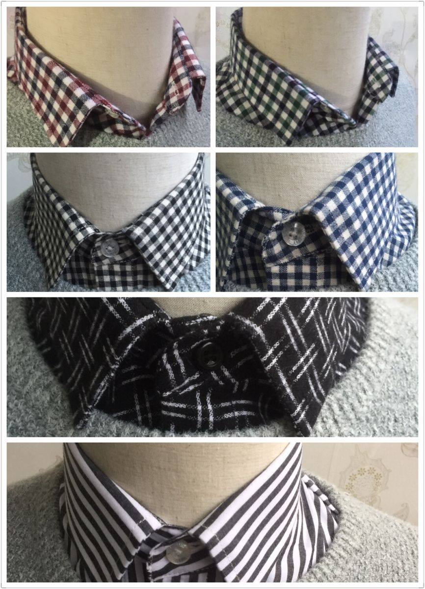 简约 男女百搭衬衫假领子装饰领春秋冬纯棉磨毛衬衣领条纹领包邮