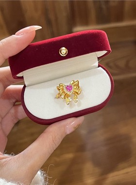 美少女水冰月爱心蝴蝶结戒指