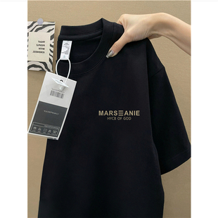 潮流宽松小众设计感上衣 t恤男2026新款 重磅纯棉美式 复古正肩短袖