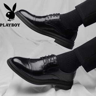 花花公子皮鞋男真皮透气正装结婚新郎内增高皮鞋加绒休闲商务皮鞋