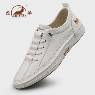 公羊板鞋男2025新款秋冬透气爆款真皮男士休闲户外皮鞋男款