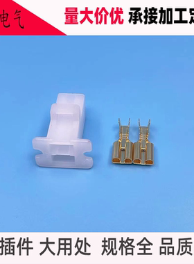 DJ70224-6.3-21汽车连接器 2孔2芯2P接插件 车用线束插头含配件
