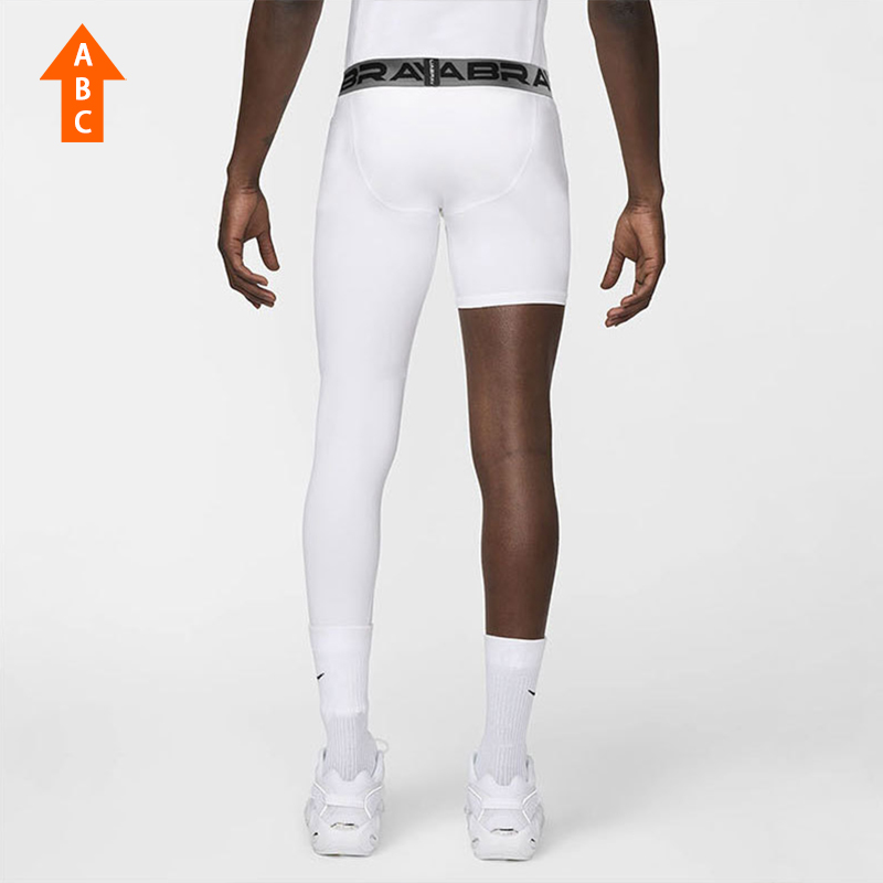 上上强度男子篮球紧身训练单腿长裤健身长短脚裤速干打底裤YDK02