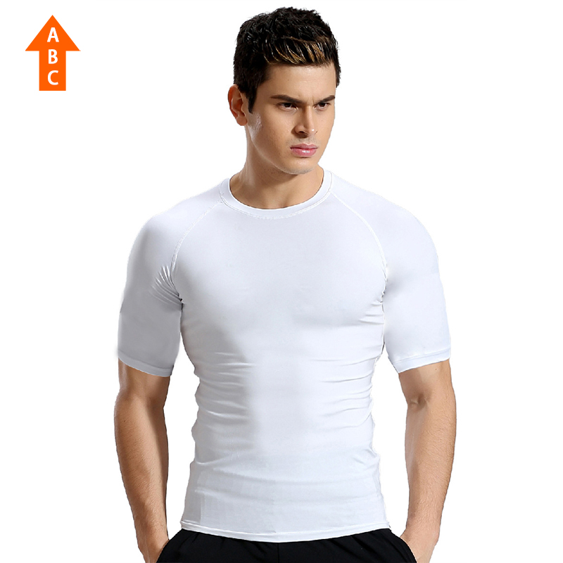 上上强度男子紧身训练上衣跑步健身速干篮球运动打底短袖YDSY11