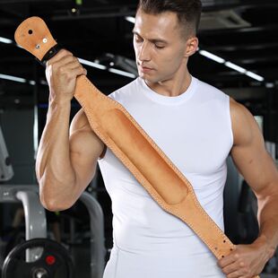 日本ぜいたPU皮深蹲硬拉运动男士 护腰带健身房训练护具女举重腰带