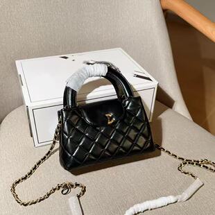 日本ぜいた2026新款 原厂皮小香风kelly手提包真皮单肩斜挎链条包