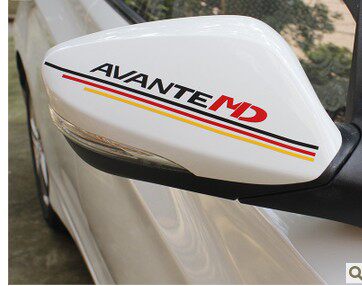 现代朗动改装 专用后视镜贴纸 AVANTE MD彩条贴 朗动倒车镜车贴