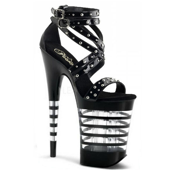 帅气柳钉装饰镂空水晶演出鞋凉鞋