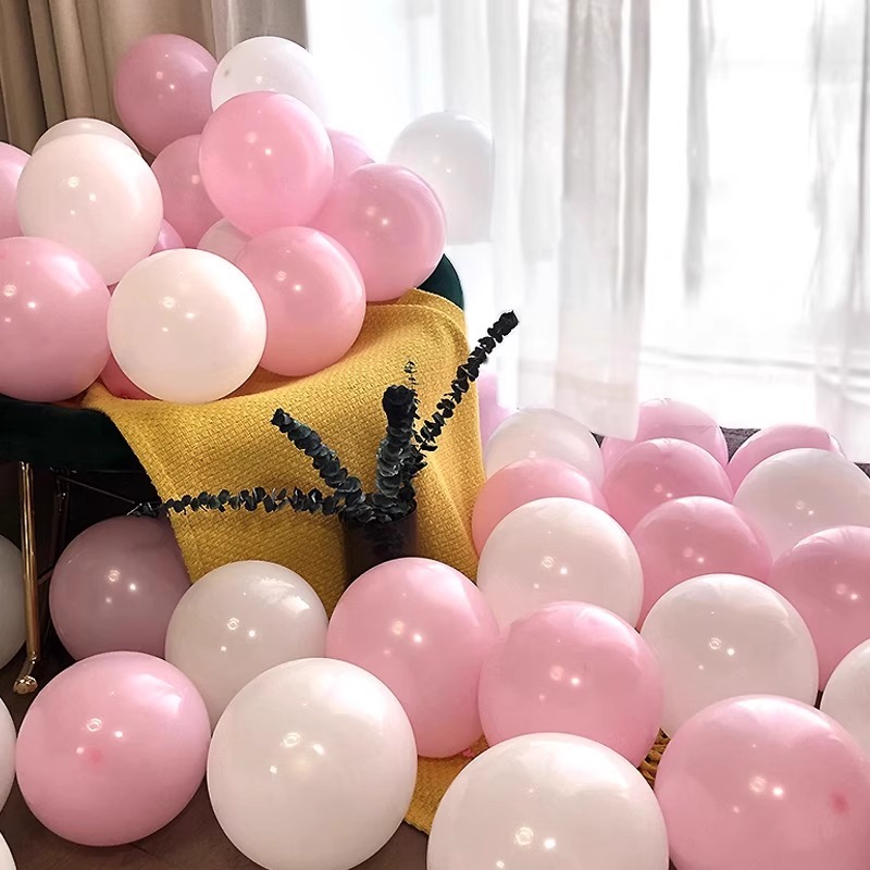 加厚浅粉白色气球七夕节护士节装饰520求婚告白浪漫惊喜氛围布置